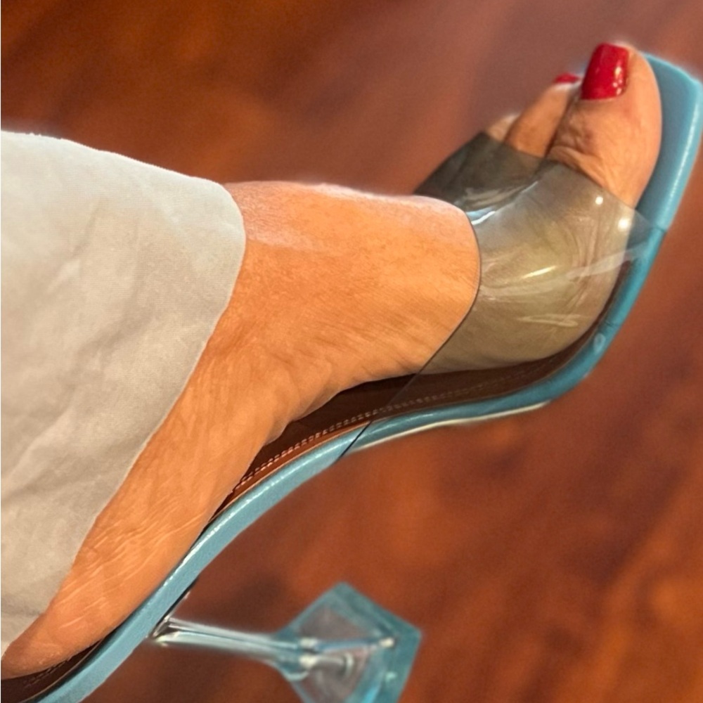 Amina Muaddi Lupita Glass Slipper NWT